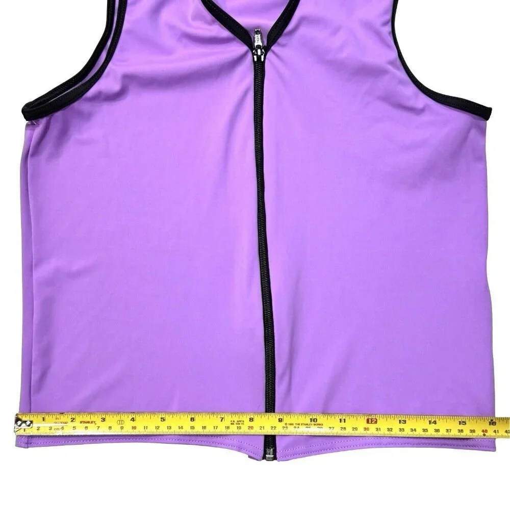 WEISSMAN‎ Unisex Lavender Hooded Dance Vest Size LC Zipper Hip Hop Costume NEW